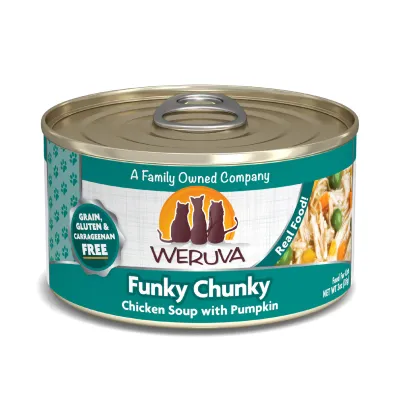WERUVA CLASSIC CAT &#39;FUNKY CHUNKY&#39; CHICKEN SOUP WITH PUMPKIN 3oz/85g