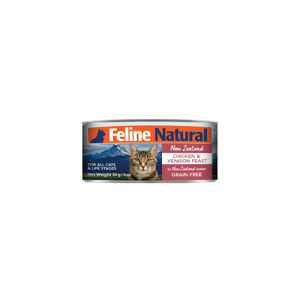 FELINE NATURAL CHICKEN &amp; VENISON FEAST CAN 3oz/85g
