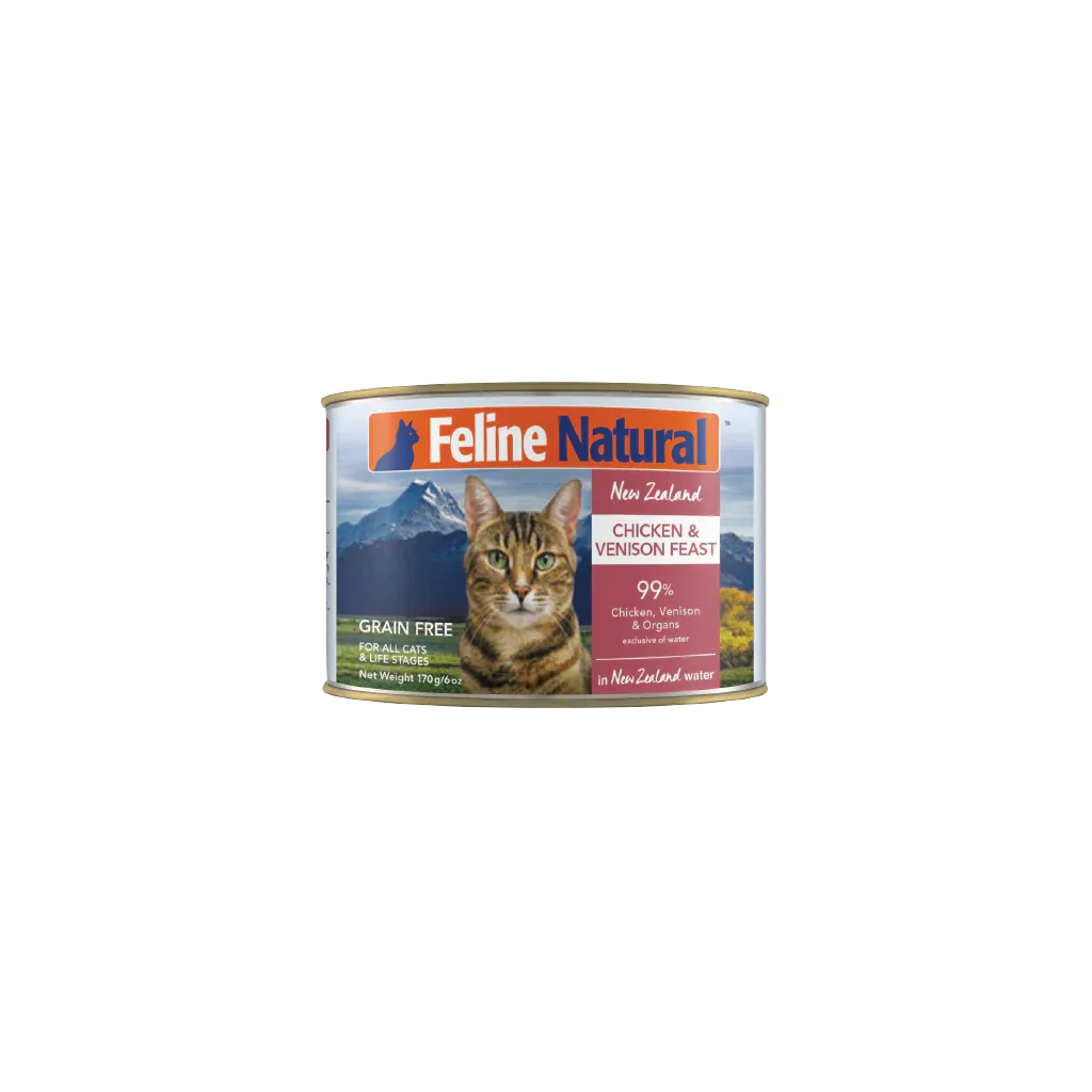 FELINE NATURAL CHICKEN &amp; VENISON FEAST CAN 6oz/170g