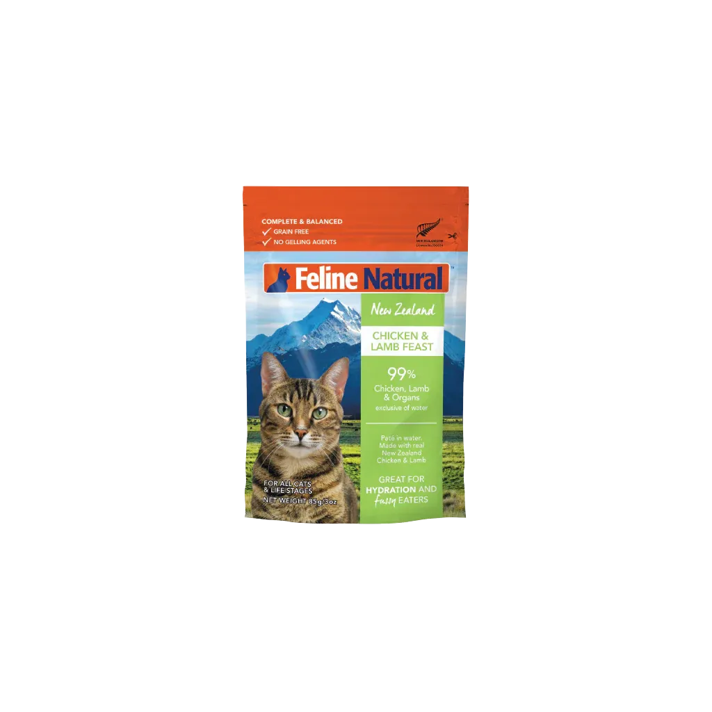 FELINE NATURAL CHICKEN &amp; LAMB FEAST POUCH 3oz/85g