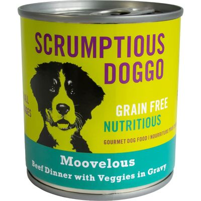 SCRUMPTIOUS DOGGO MOOVELOUS BEEF DINNER WITH VEGGIES IN GRAVY 9oz