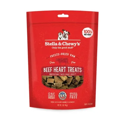 STELLA &amp; CHEWY FREEZE DRIED BEEF HEARTS 3oz