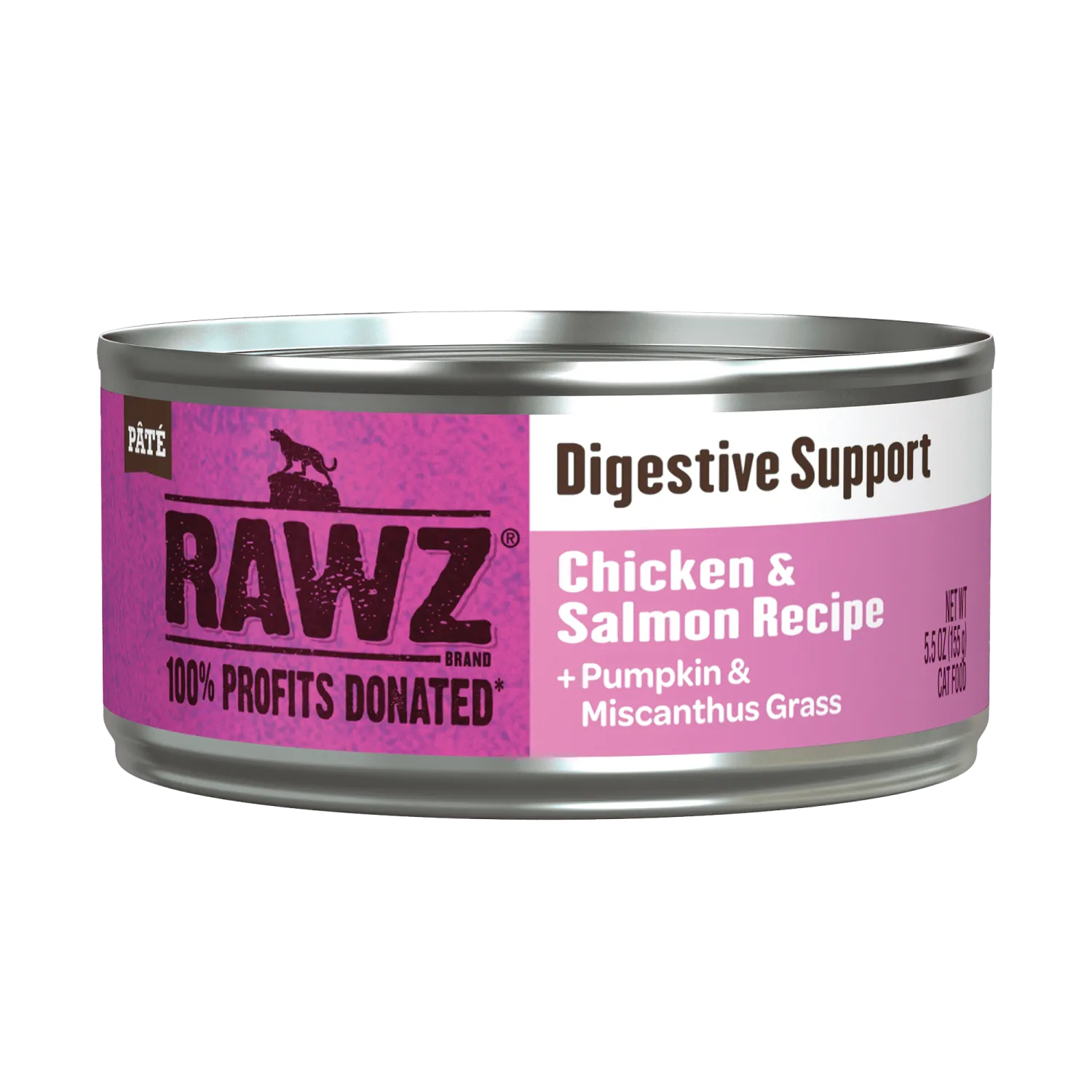 RAWZ CAT DIGESTIVE SUPPORT CHICKEN &amp; SALMON PATE 5.5oz/155g
