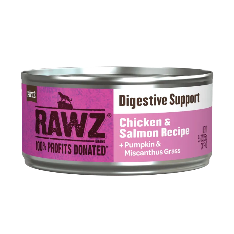 RAWZ CAT DIGESTIVE SUPPORT CHICKEN &amp; SALMON PATE 5.5oz/155g