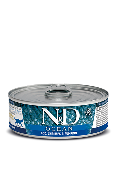 FARMINA N&amp;D CAT OCEAN COD, SHRIMP &amp; PUMPKIN 2.5oz/70g