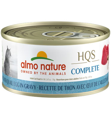 ALMO CAT HQS COMPLETE TUNA RECIPE WITH QUAIL EGG IN GRAVY 2.47oz/70g
