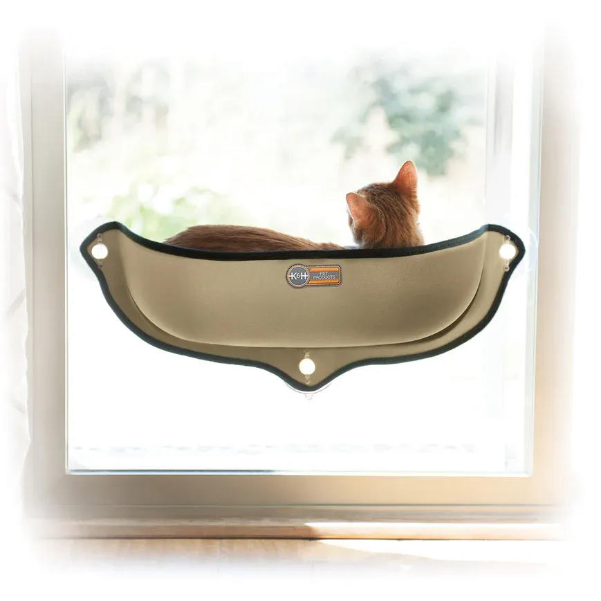 K&amp;H KITTY SILL EZ MOUNT WINDOW BED TAN 11&quot;x27&quot;