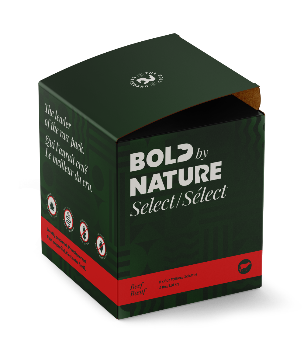 BOLD BY NATURE DOG SELECT BEEF PATTIES 4lb/1.8kg