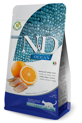 FARMINA N&amp;D CAT OCEAN HERRING &amp; ORANGE 3.3lb/1.5kg