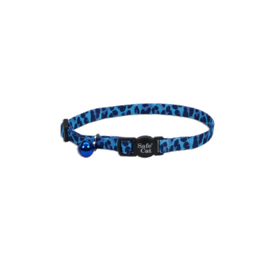 COASTAL SAFECAT FASHION BREAKAWAY COLLAR BLUE LEOPARD