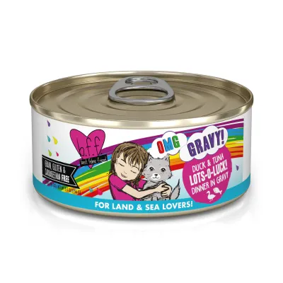 WERUVA BFF CAT OMG GRAVY DUCK &amp; TUNA &#39;LOTS-O-LUCK&#39; DINNER IN GRAVY 5.5oz/155g
