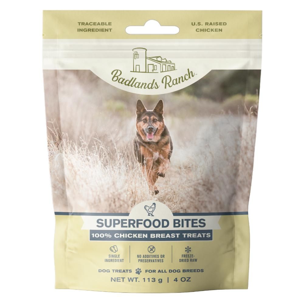 BADLANDS RANCH SUPERFOOD BITES 100% CHICKEN BREAST TREATS 113g/4oz