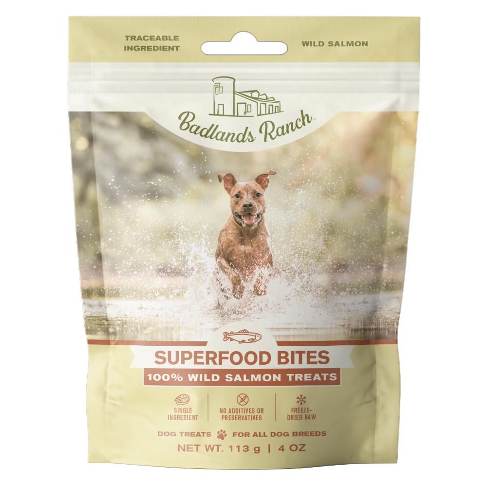 BADLANDS RANCH SUPERFOOD BITES 100% WILD SALMON TREATS 113g/4oz