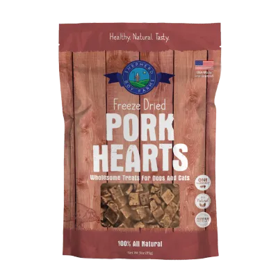 SHEPHERD BOY FARMS FREEZE DRIED PORK HEARTS 8oz/227g
