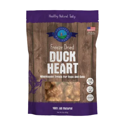 SHEPHERD BOY FARMS FREEZE DRIED DUCK HEARTS 8oz/227g