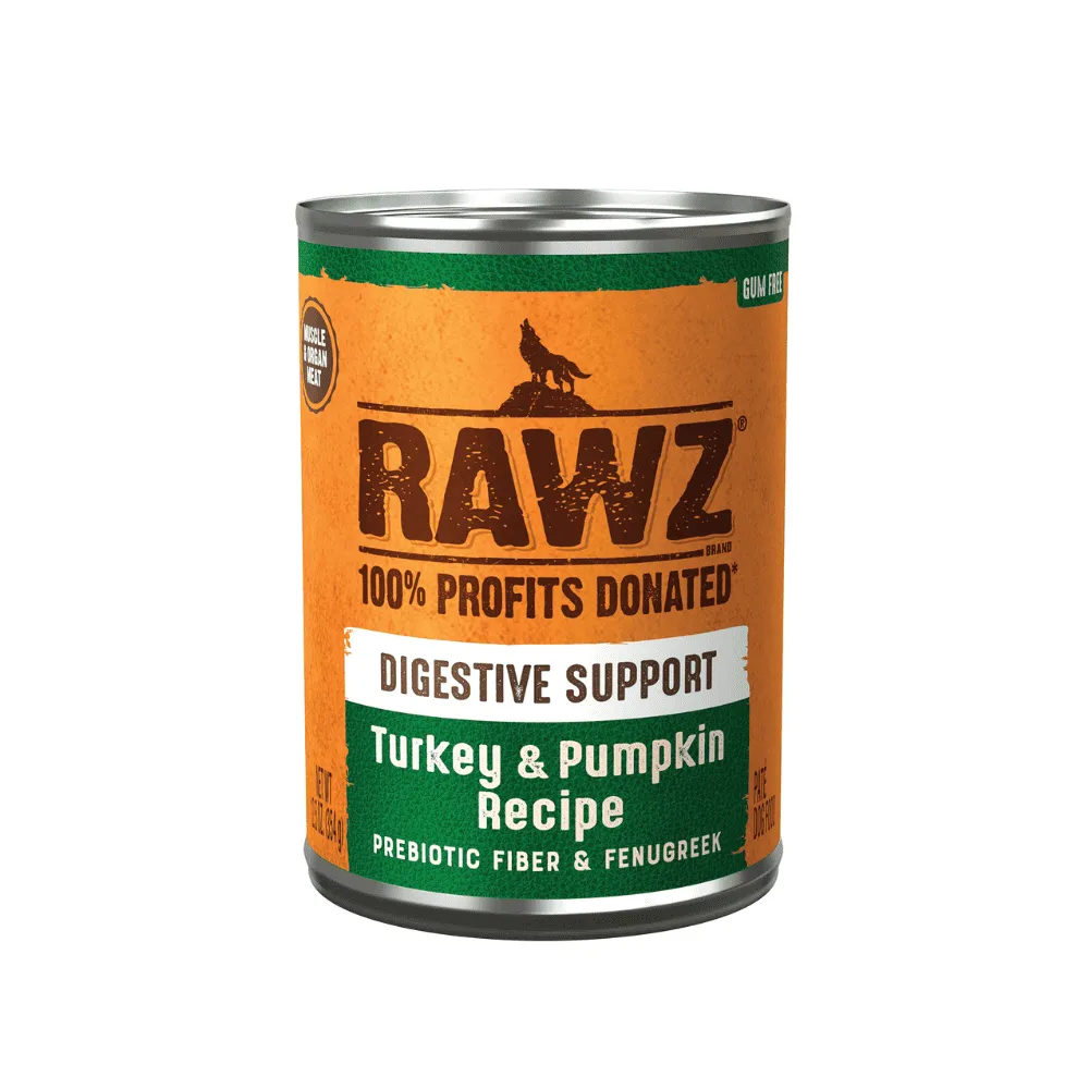 RAWZ DOG DIGESTIVE SUPPORT TURKEY &amp; PUMPKIN RECIPE 12.5oz/354g