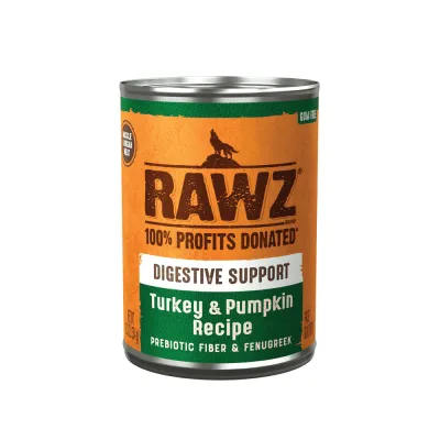 RAWZ DOG DIGESTIVE SUPPORT TURKEY &amp; PUMPKIN RECIPE 12.5oz/354g