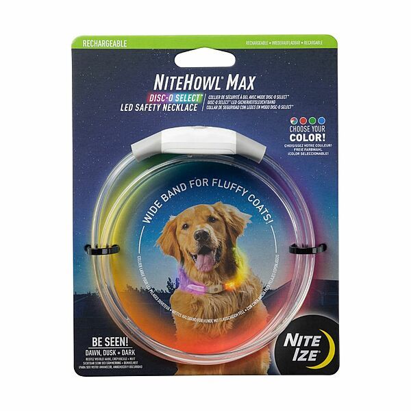 NITE IZE NITEHOWL MAX LED SAFETY NECKLACE RECHARGEABLE DISC-O