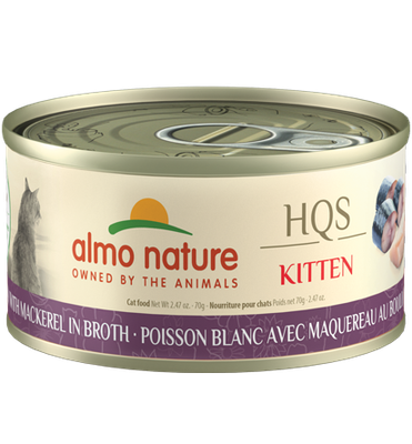 ALMO CAT HQS KITTEN WHITEFISH RECIPE WITH MACKEREL IN BROTH 2.47oz/70g