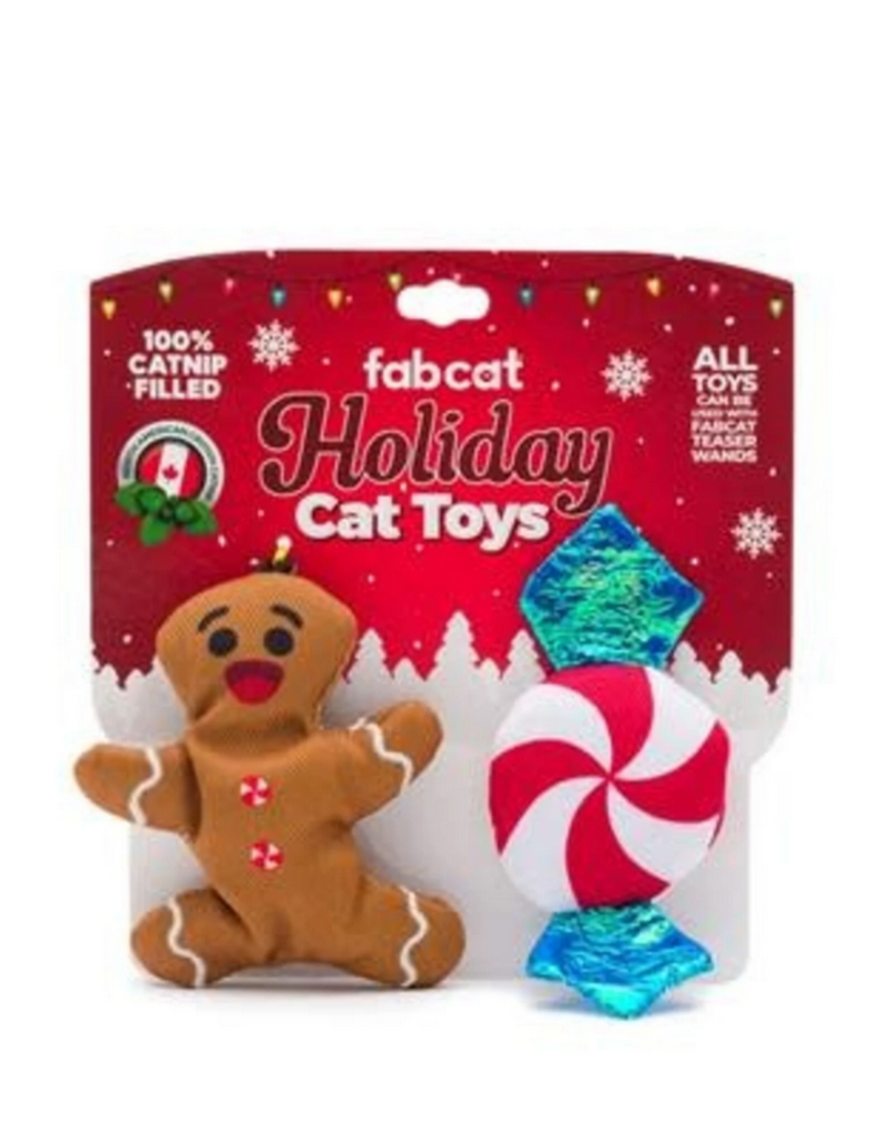 FABCAT GINGERBREAD &amp; PEPPERMINT CAT TOY