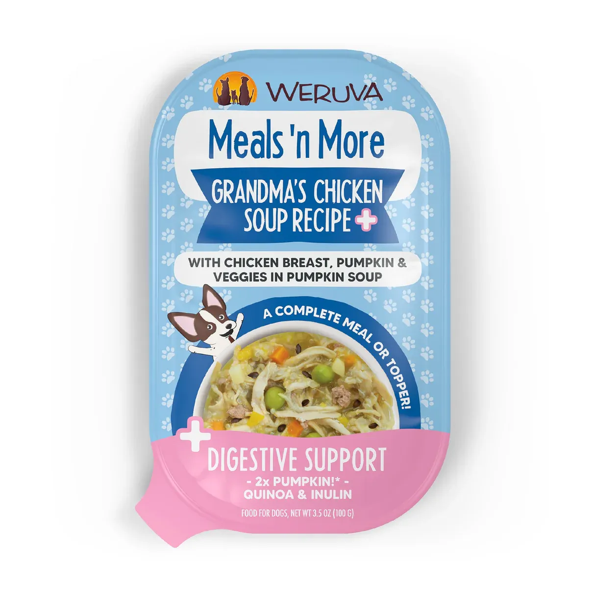 WERUVA DOG MEALS&#39;N MORE GRANDMA&#39;S CHICKEN SOUP +DIGESTIVE SUPPORT 3.5oz/100g