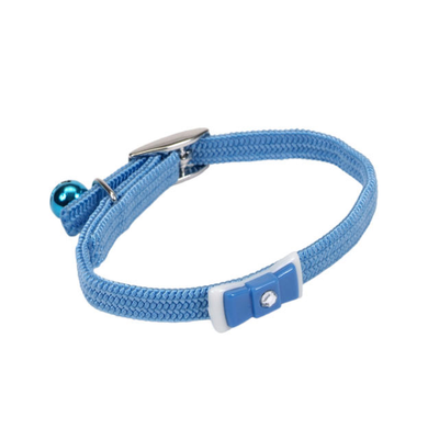COASTAL LI&#39;L PALS ELASTIC KITTEN COLLAR WITH BOW LIGHT BLUE
