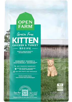 OPEN FARM CAT GRAIN FREE KITTEN CHICKEN &amp; TURKEY 2lb/0.9kg