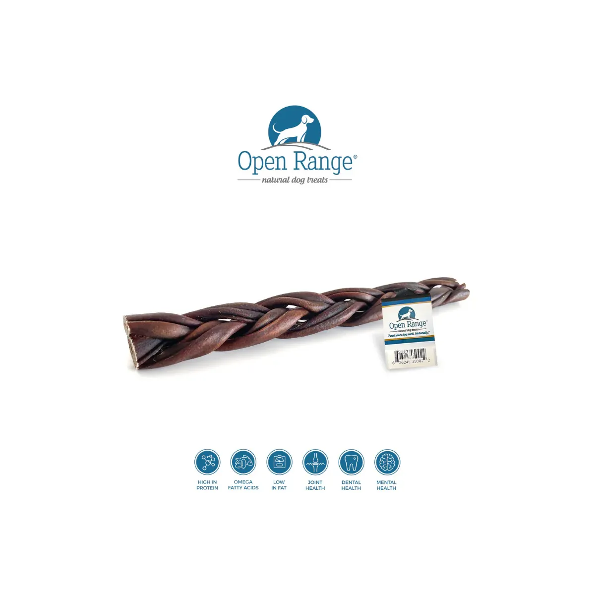 OPEN RANGE WATER BUFFALO COLLAGEN BRAIDED STICK 11&quot;-12&quot;