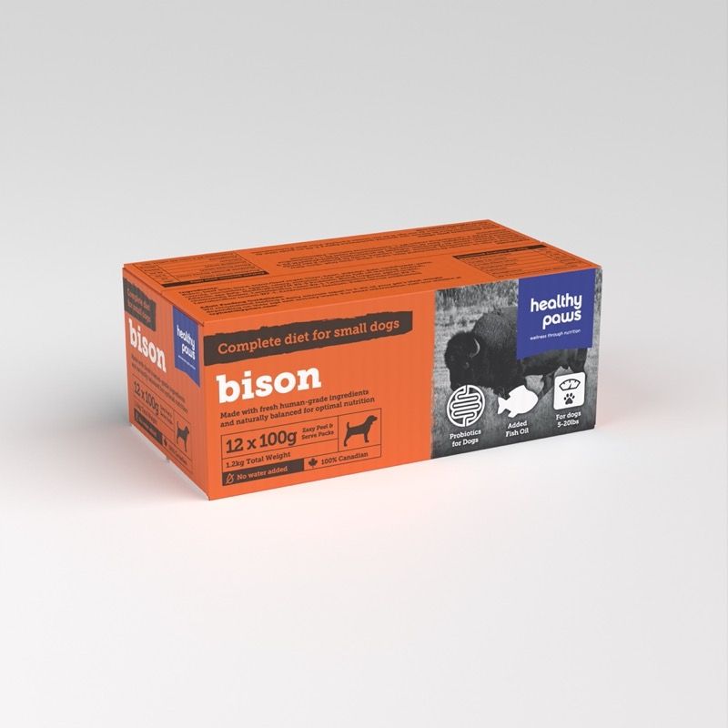 HEALTHY PAWS DOG BISON DINNER 3.5oz/100g x12