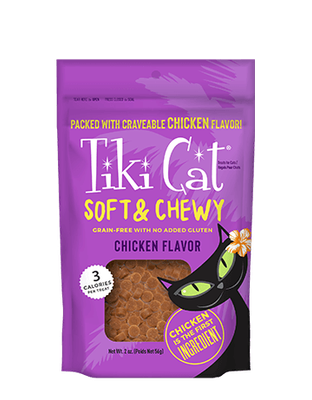 TIKI CAT TREATS SOFT &amp; CHEWY GRAIN FREE CHICKEN 6oz