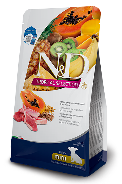 FARMINA N&amp;D PUPPY TROPICAL SELECTION LAMB MINI 3.3lb/1.5kg