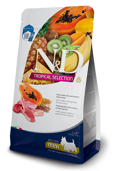 FARMINA N&amp;D DOG TROPICAL SELECTION LAMB MINI 3.3lb/1.5kg