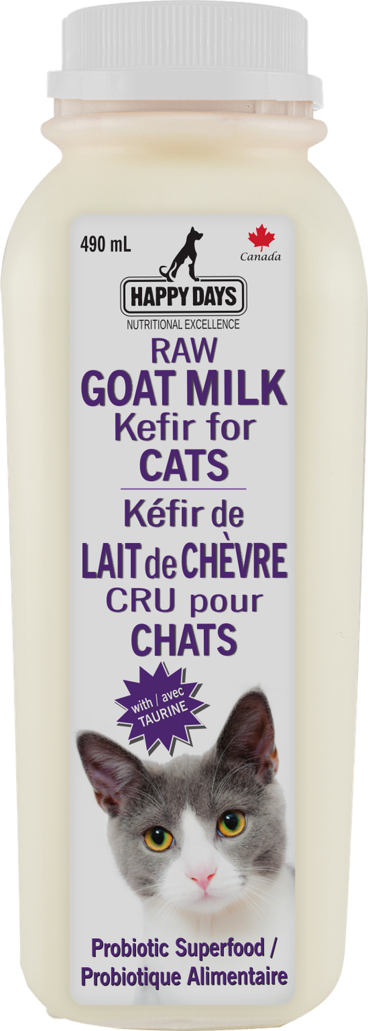 HAPPY DAYS RAW FERMENTED GOAT MILK KEFIR WITH TAURINE FOR CATS 16.5oz/490ml