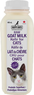 HAPPY DAYS RAW FERMENTED GOAT MILK KEFIR WITH TAURINE FOR CATS 16.5oz/490ml
