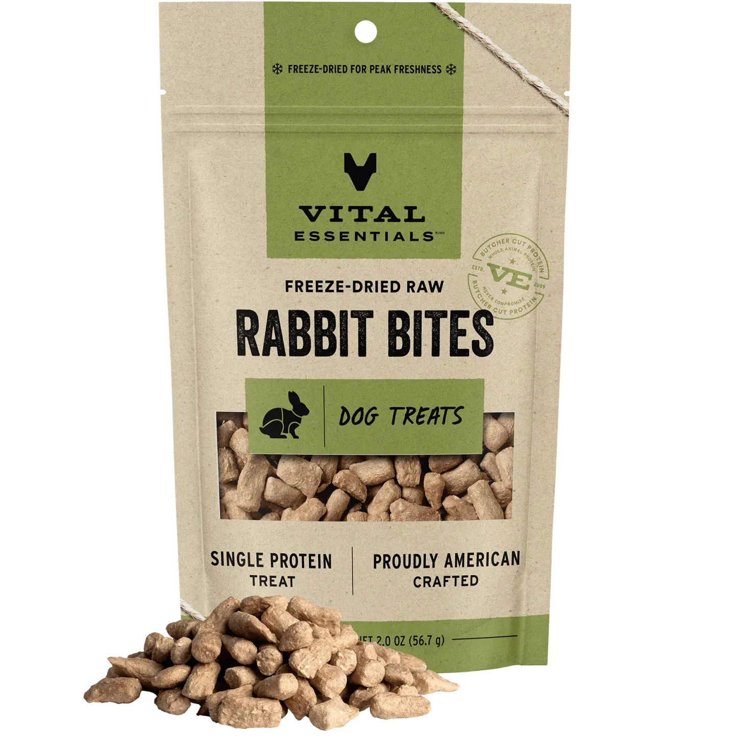 VITAL ESSENTIALS FREEZE DRIED RABBIT BITES 2oz