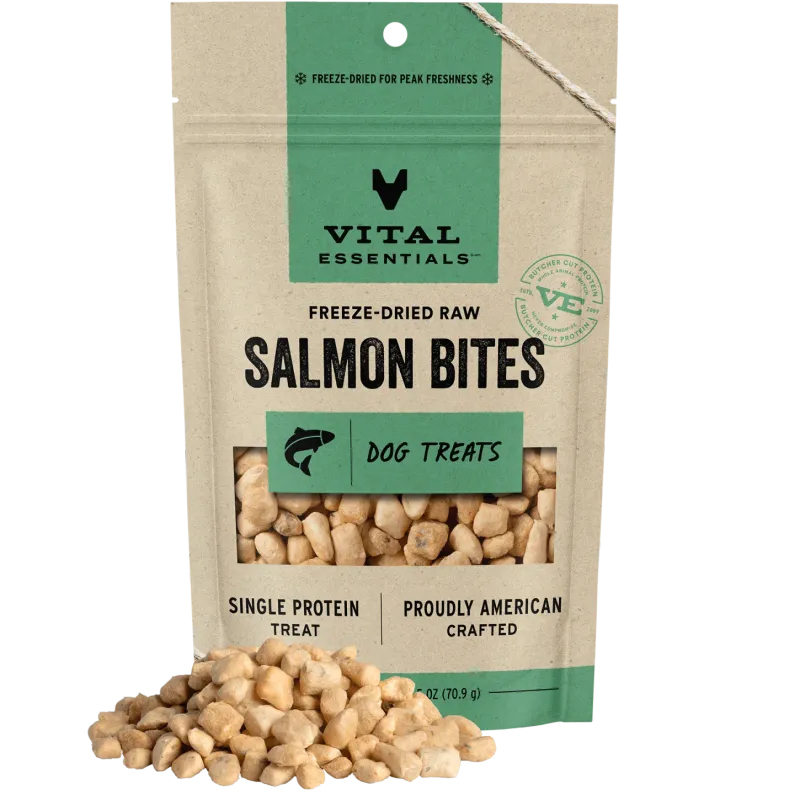 VITAL ESSENTIALS FREEZE DRIED SALMON BITES 2.5oz