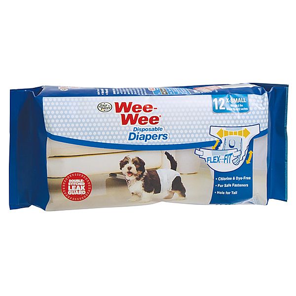 FOUR PAWS WEE-WEE DISPOSABLE DIAPERS X-SMALL 12pk
