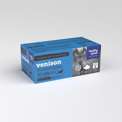 HEALTHY PAWS DOG VENISON DINNER 3.5oz/100g x12