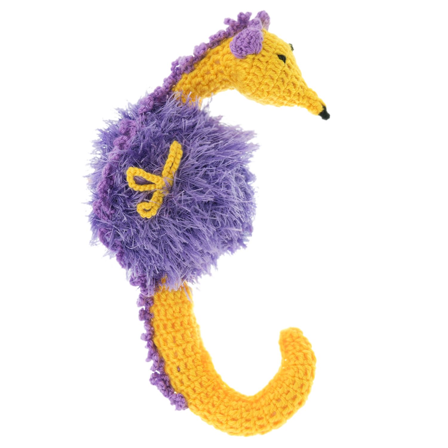 OOMALOO SEAHORSE PURPLE &amp; YELLOW LARGE 9&quot;