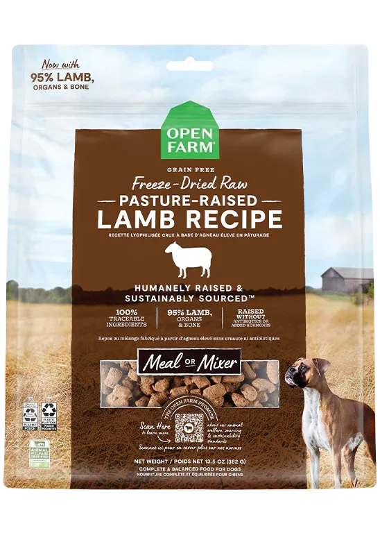 OPEN FARM DOG FREEZE DRIED PASTURE RAISED LAMB MORSELS 13.5oz/383g