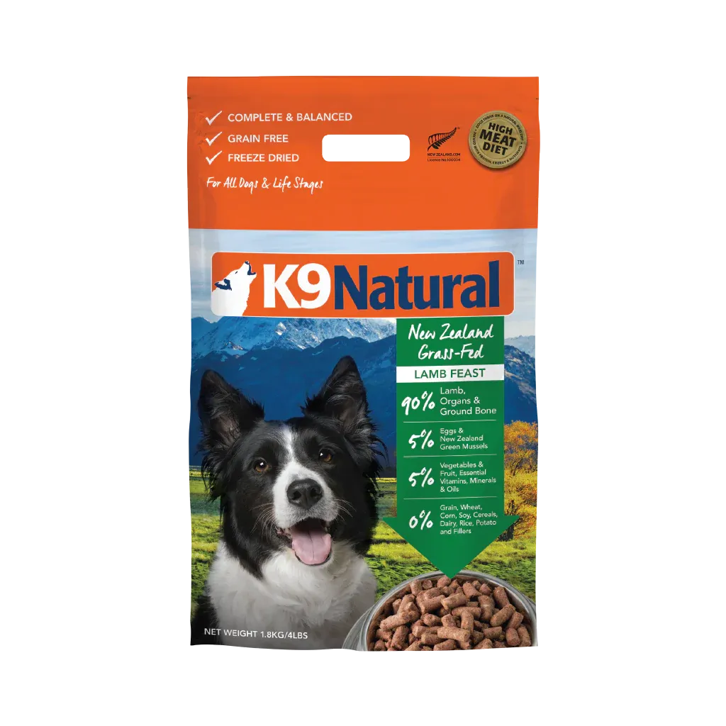 K9 NATURAL FREEZE DRIED LAMB FEAST 4lb/1.8kg