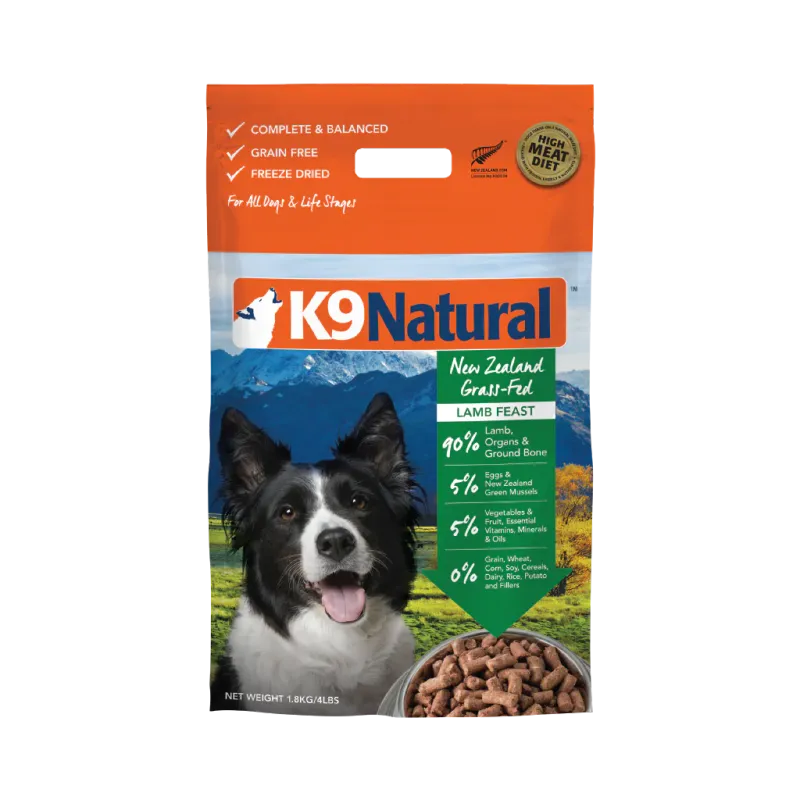 K9 NATURAL FREEZE DRIED LAMB FEAST 4lb/1.8kg