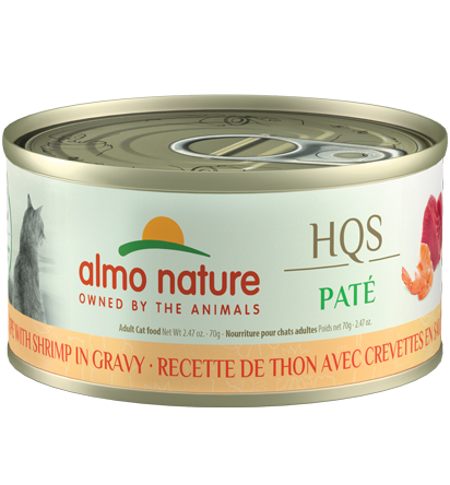 ALMO CAT HQS PATÉ TUNA RECIPE WITH SHRIMP IN GRAVY 2.47oz/70g