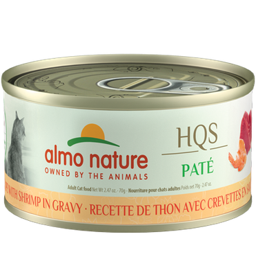 ALMO CAT HQS PATÉ TUNA RECIPE WITH SHRIMP IN GRAVY 2.47oz/70g