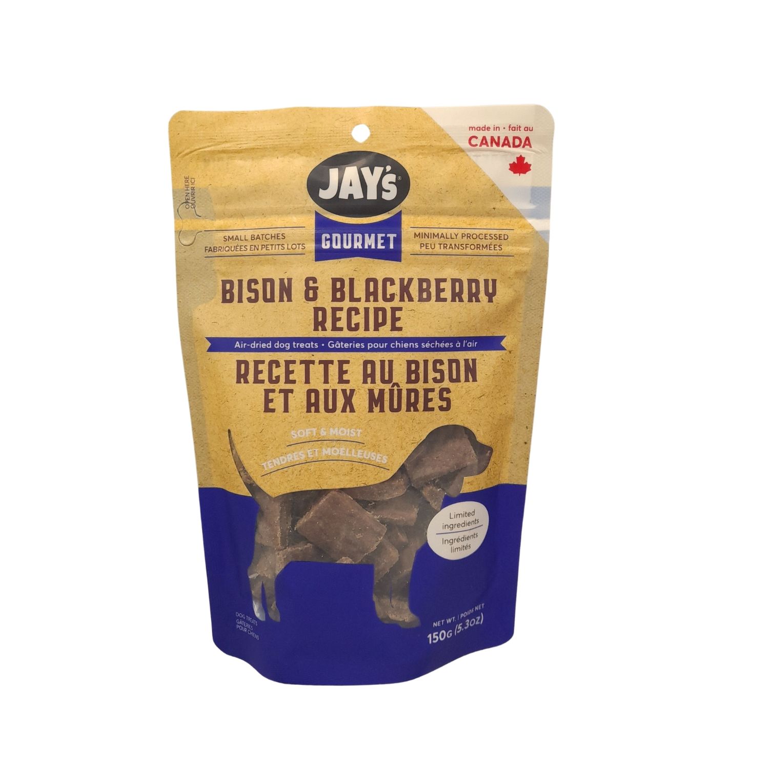 JAY&#39;S GOURMET SMOKED BISON &amp; BLACKBERRY RECIPE 150g/5.3oz