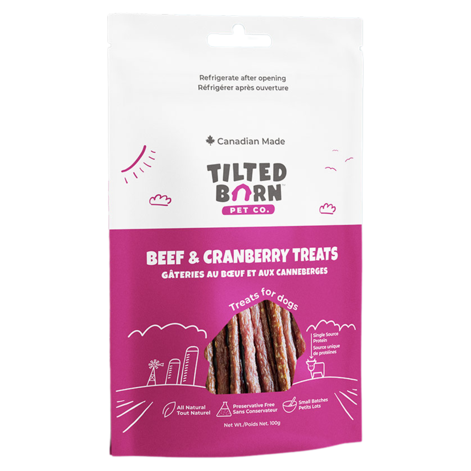 TILTED BARN BEEF &amp; CRANBERRY TREATS 100g
