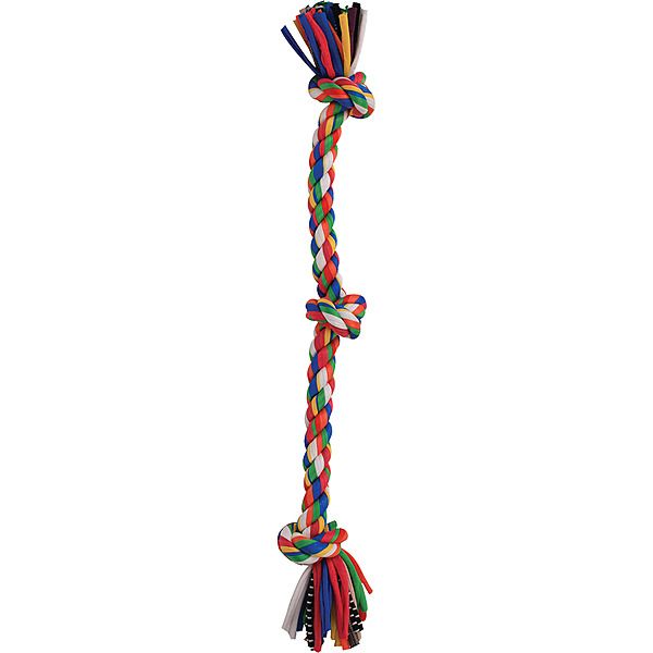 MAMMOTH FLOSSY CHEW CLOTH TUG WITH 3 KNOTS MEDIUM 30&quot;