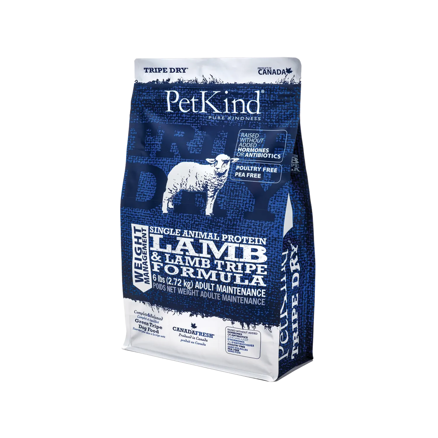 PETKIND DOG WEIGHT MANAGEMENT LAMB &amp; LAMB TRIPE FORMULA 6lb/2.72kg