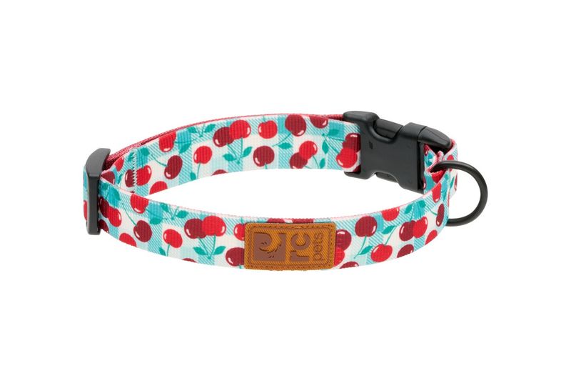 RC PETS ECO CLIP COLLAR CHERRY PICNIC 1&quot; WIDE MEDIUM 12&quot; - 20&quot;