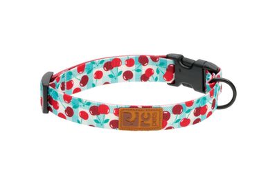 RC PETS ECO CLIP COLLAR CHERRY PICNIC 1&quot; WIDE LARGE 15&quot; - 25&quot;